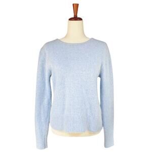 STEPHANIE PARKS Vintage 90s Lambswool/Angora Rabbit Hair Sweater Light Blue Sz L